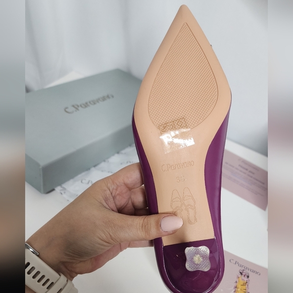 ‼️NEW IN ‼️C.Paravano Chic Purple Shoes Kitten Heel 🔥 - Picture 5 of 10
